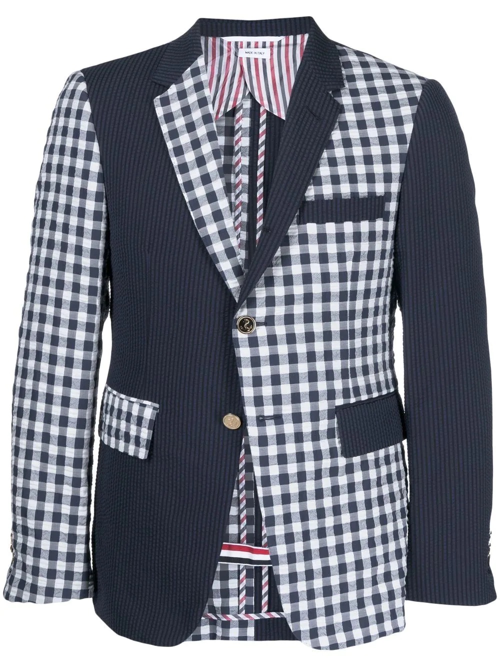 gingham-check blazer - 1