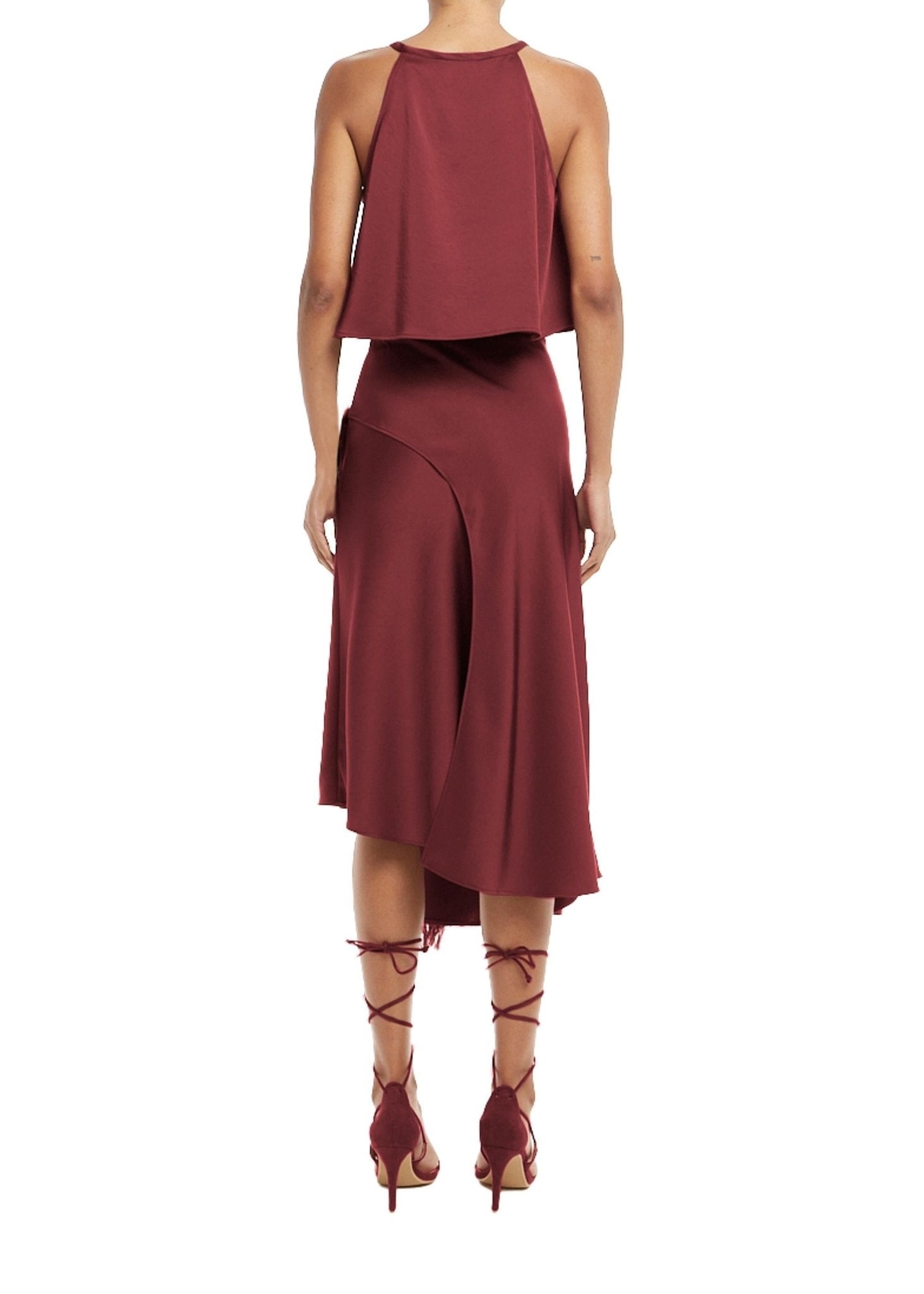 Feather Asymmetrical Midi Skirt - 1