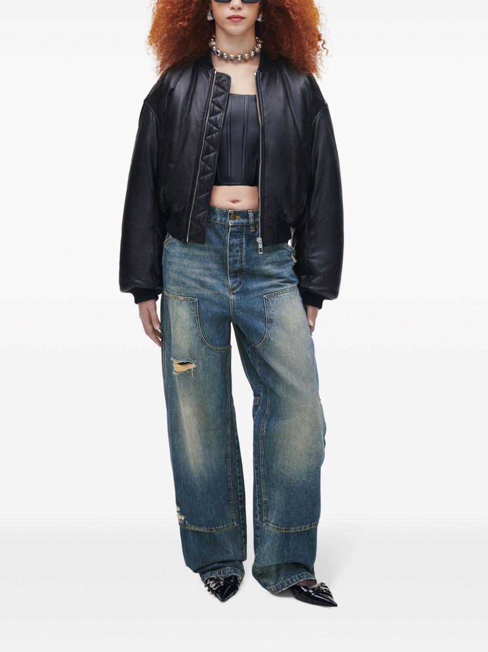 leather bomber jacket - 2
