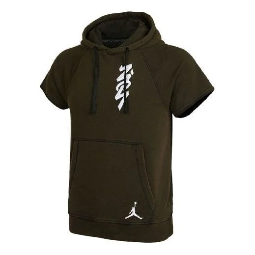 Air Jordan Dri-FIT Zion Embroidered Quick Dry Sports Short Sleeve Green DA9843-010 - 1