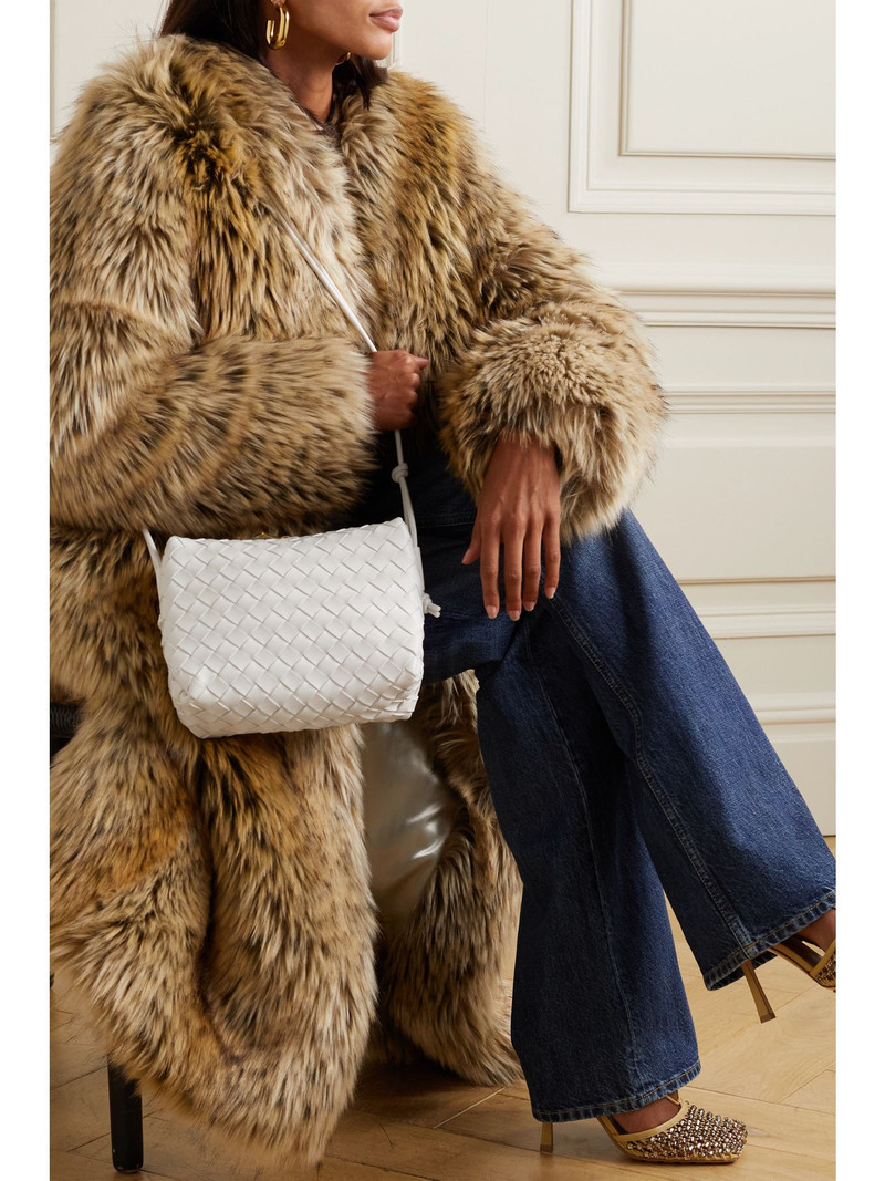 Bottega Veneta Loop small intrecciato leather shoulder bag White outlook