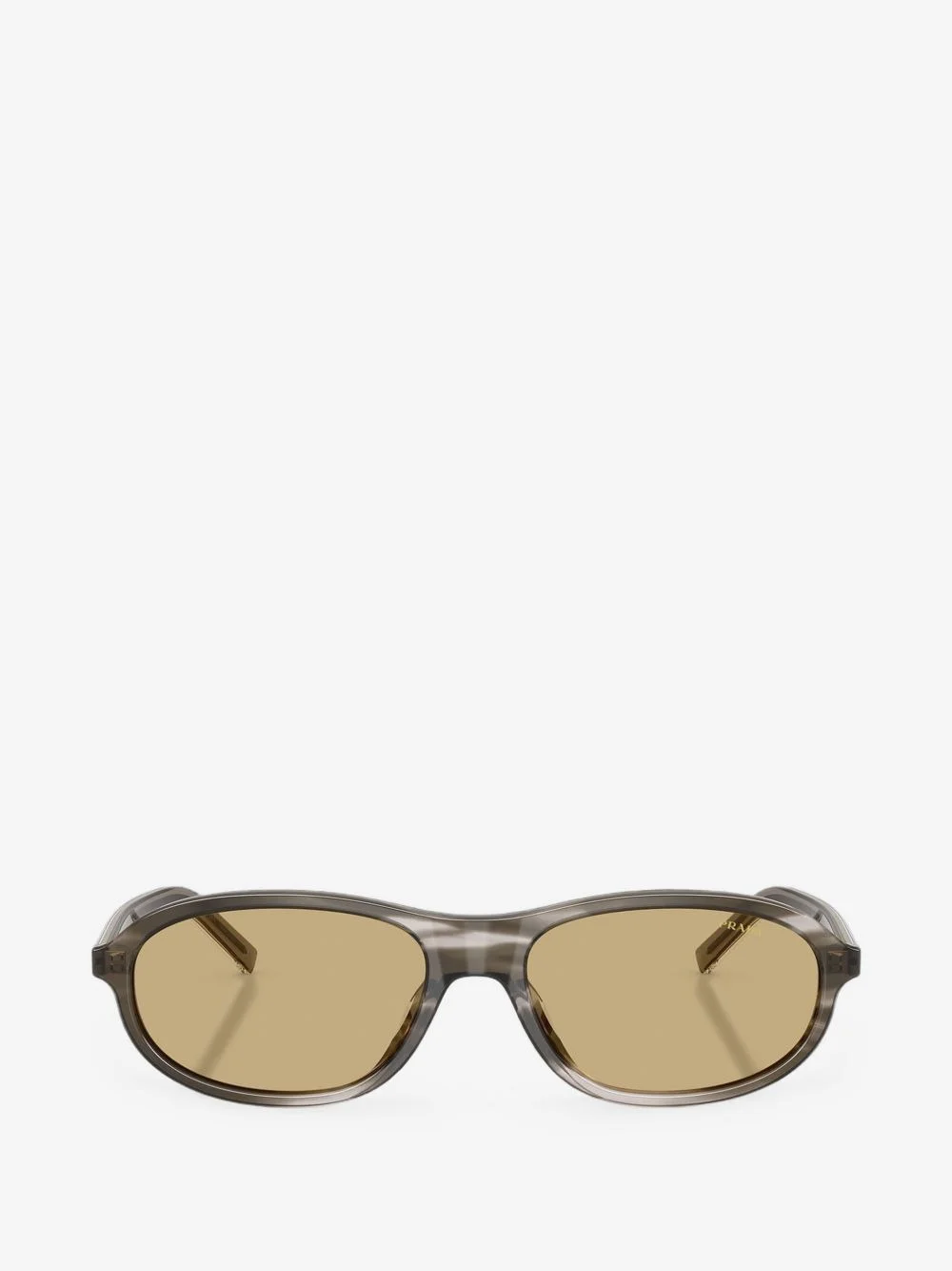 striped oval-frame sunglasses - 1