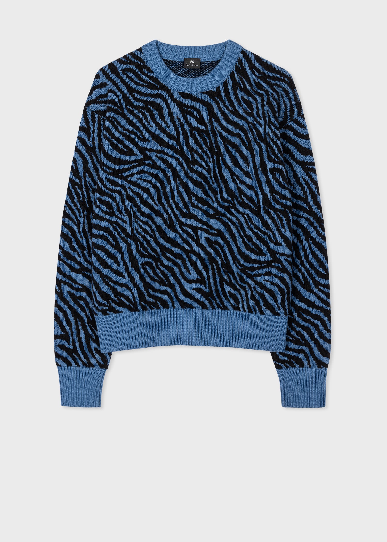 Organic Cotton Blue Zebra Sweater - 1