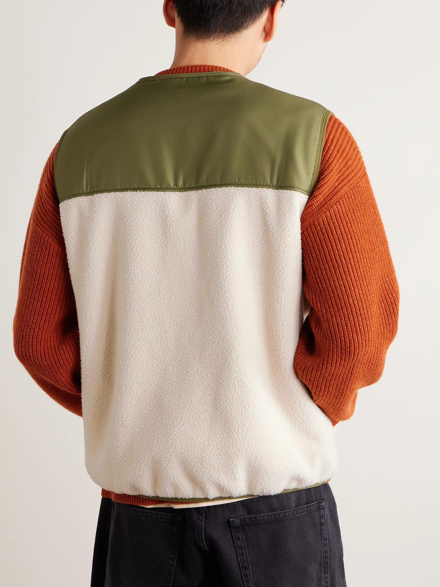 Marty Fleece and Shell Gilet Off-white - 3