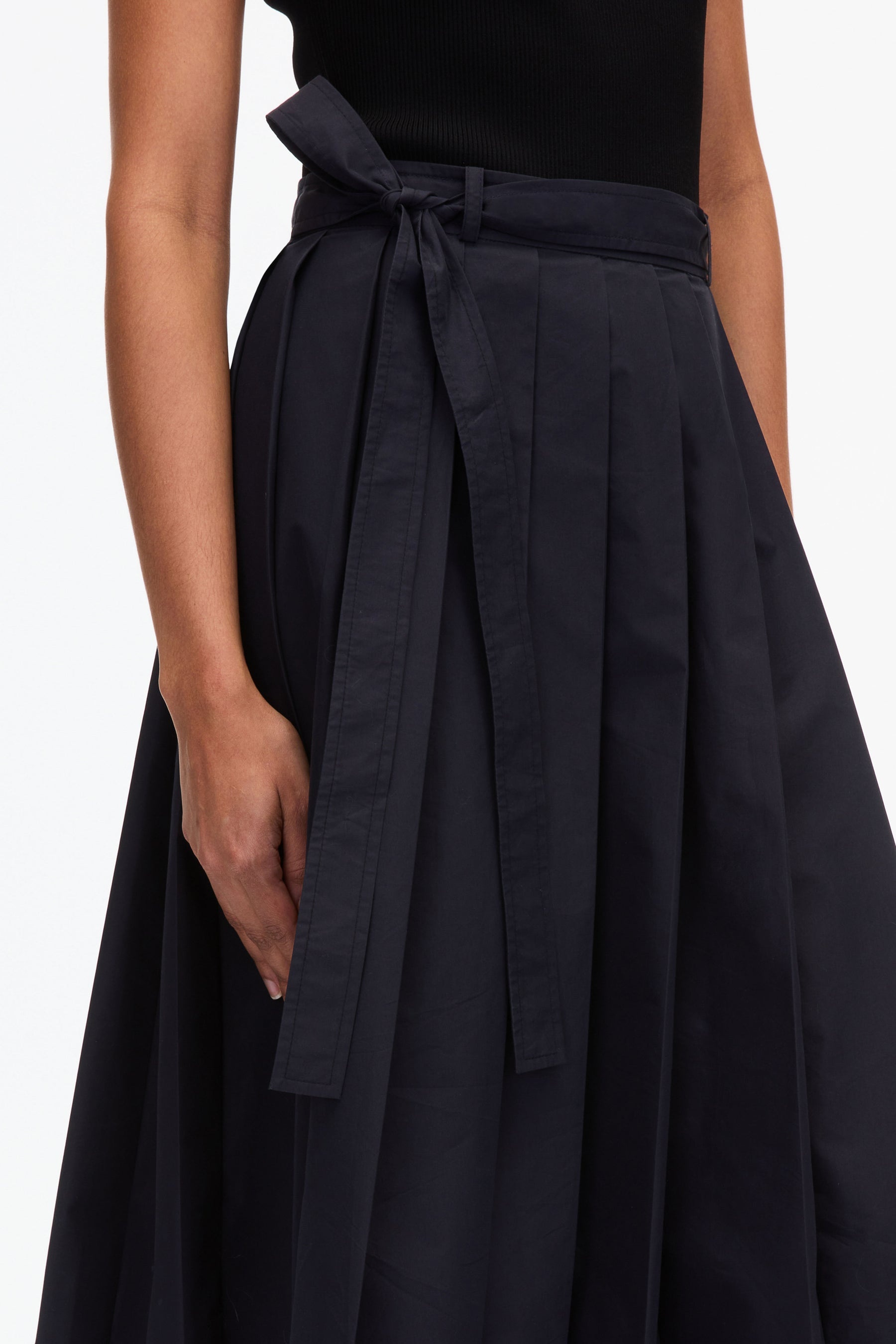Knife Pleat Belted Skirt - 5