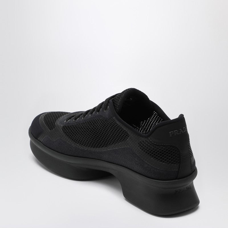 Prada Black Fabric And Mesh Low-Top Sneaker Women - 2