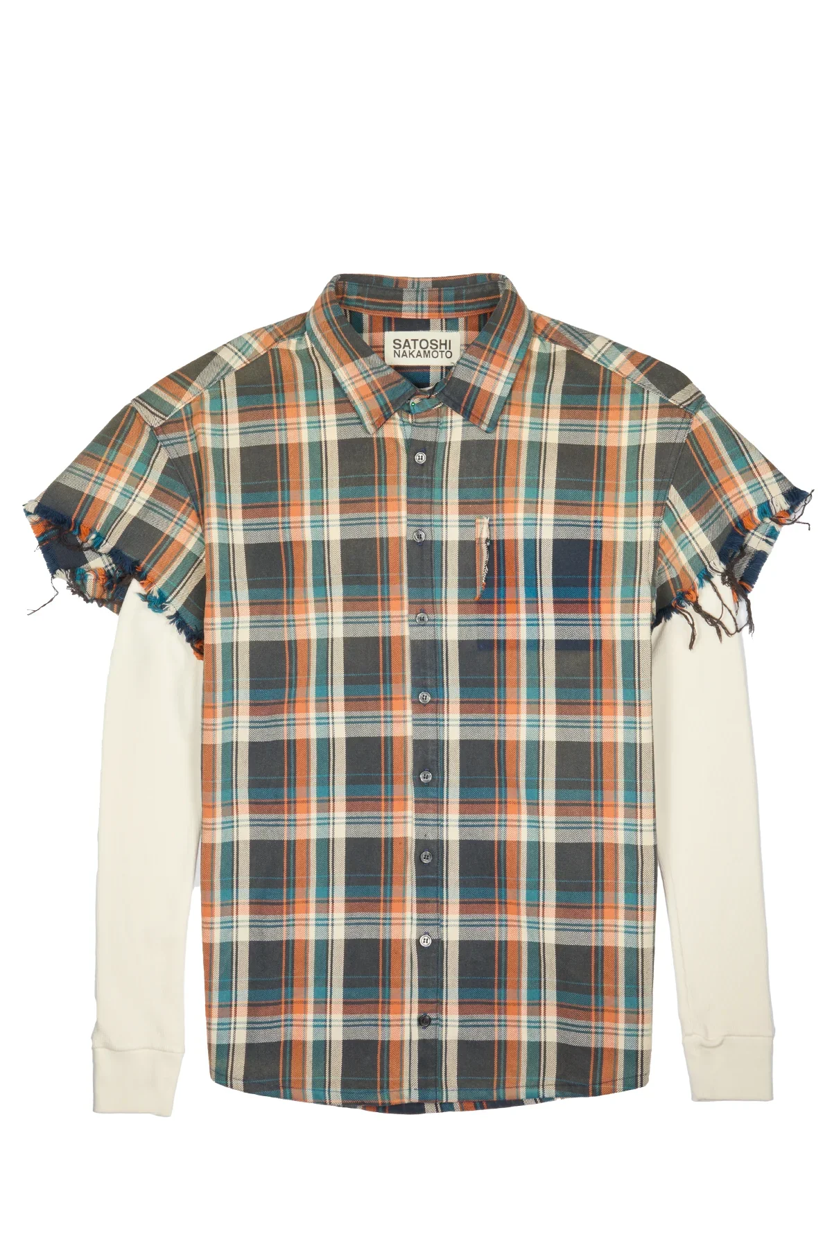 Satoshi Nakamoto Bender Cut Off Flannel Orange - 1