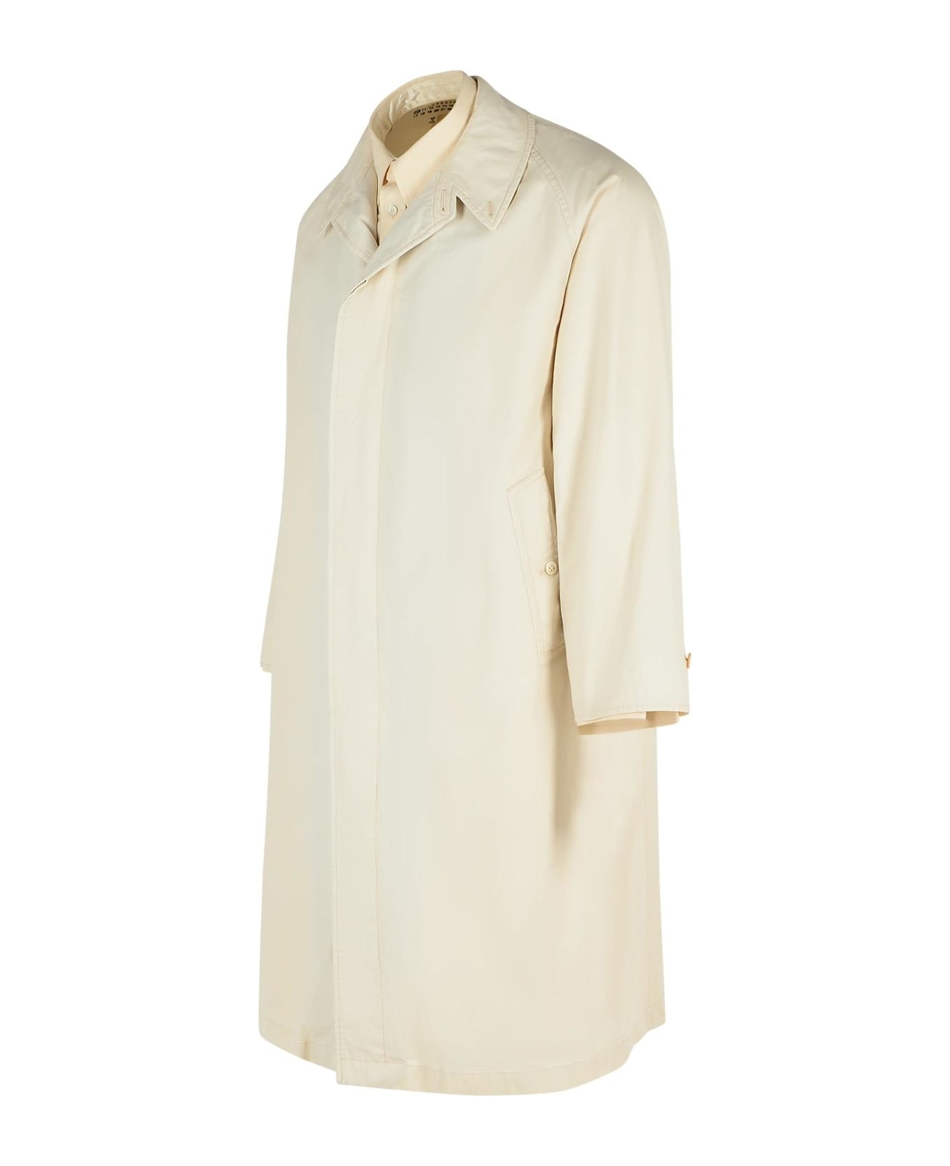 Ivory Cotton Trench Coat - 2