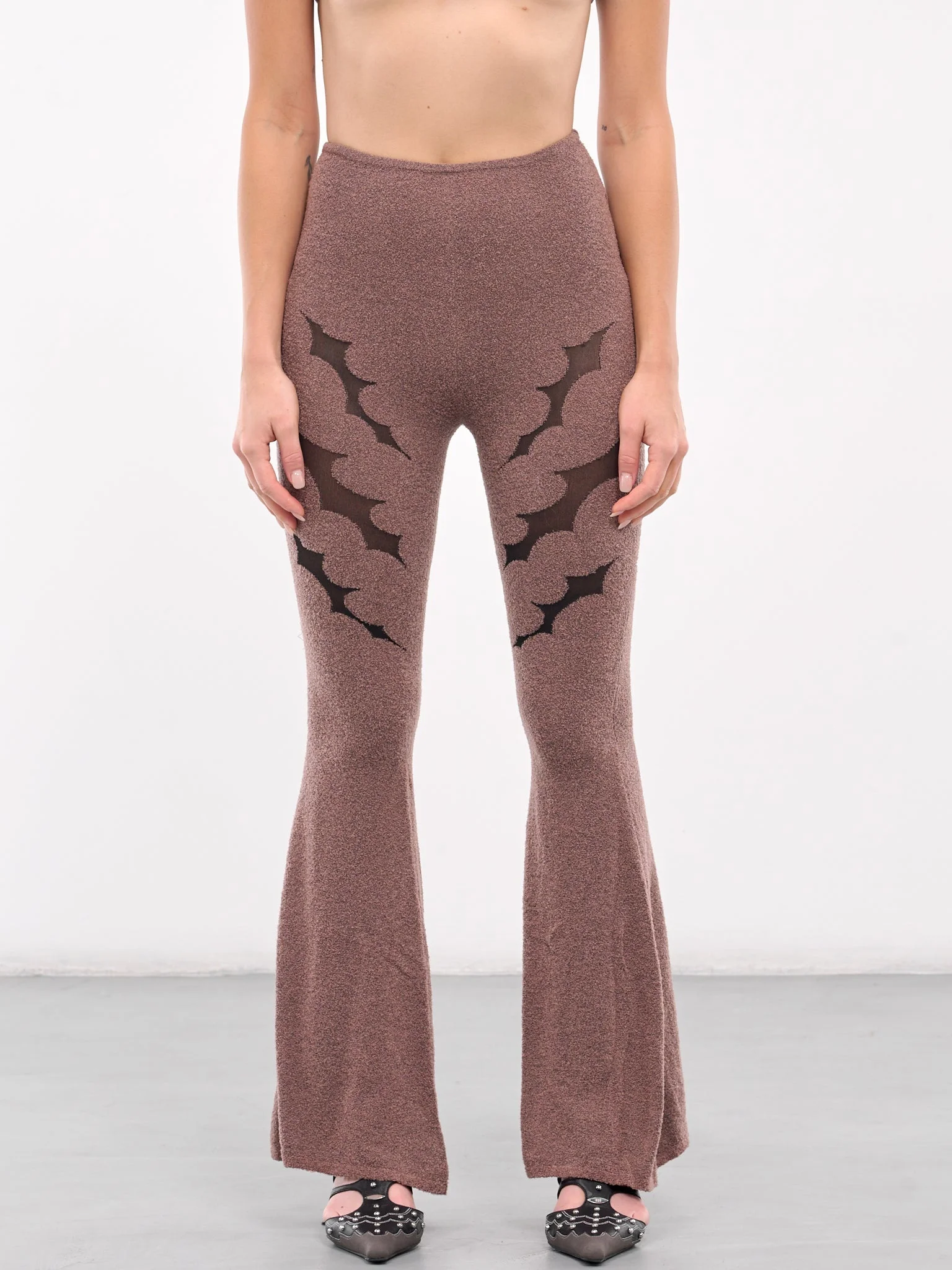 Thorn Intarsia Flared Trousers - 1