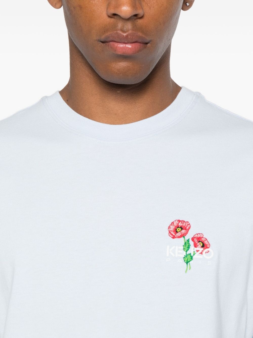 embroidered flower T-shirt - 4
