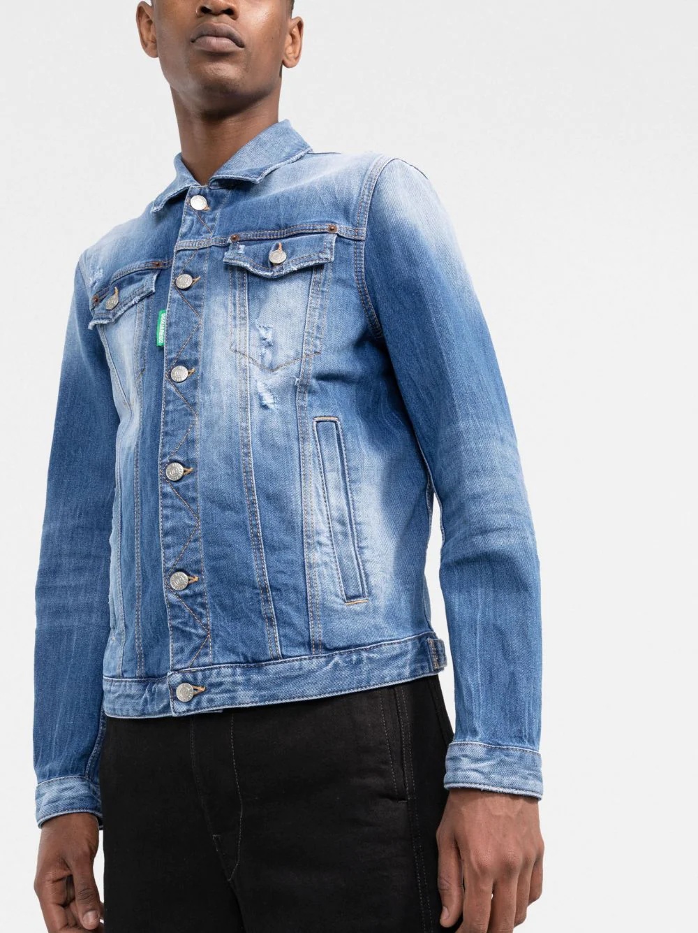 faded-effect denim jacket - 3