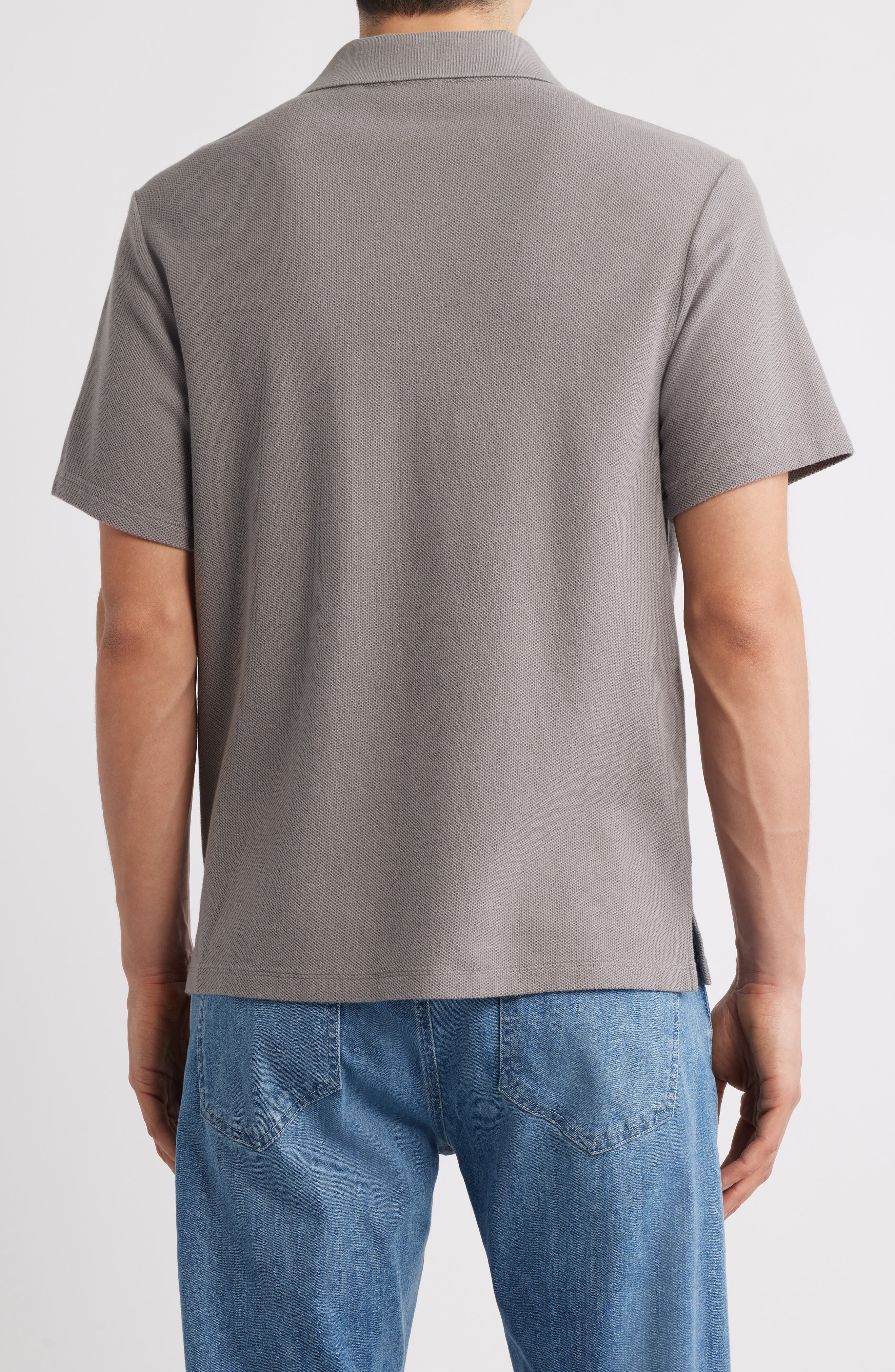 FRAME Jacquard Polo in Storm Grey at Nordstrom - 2