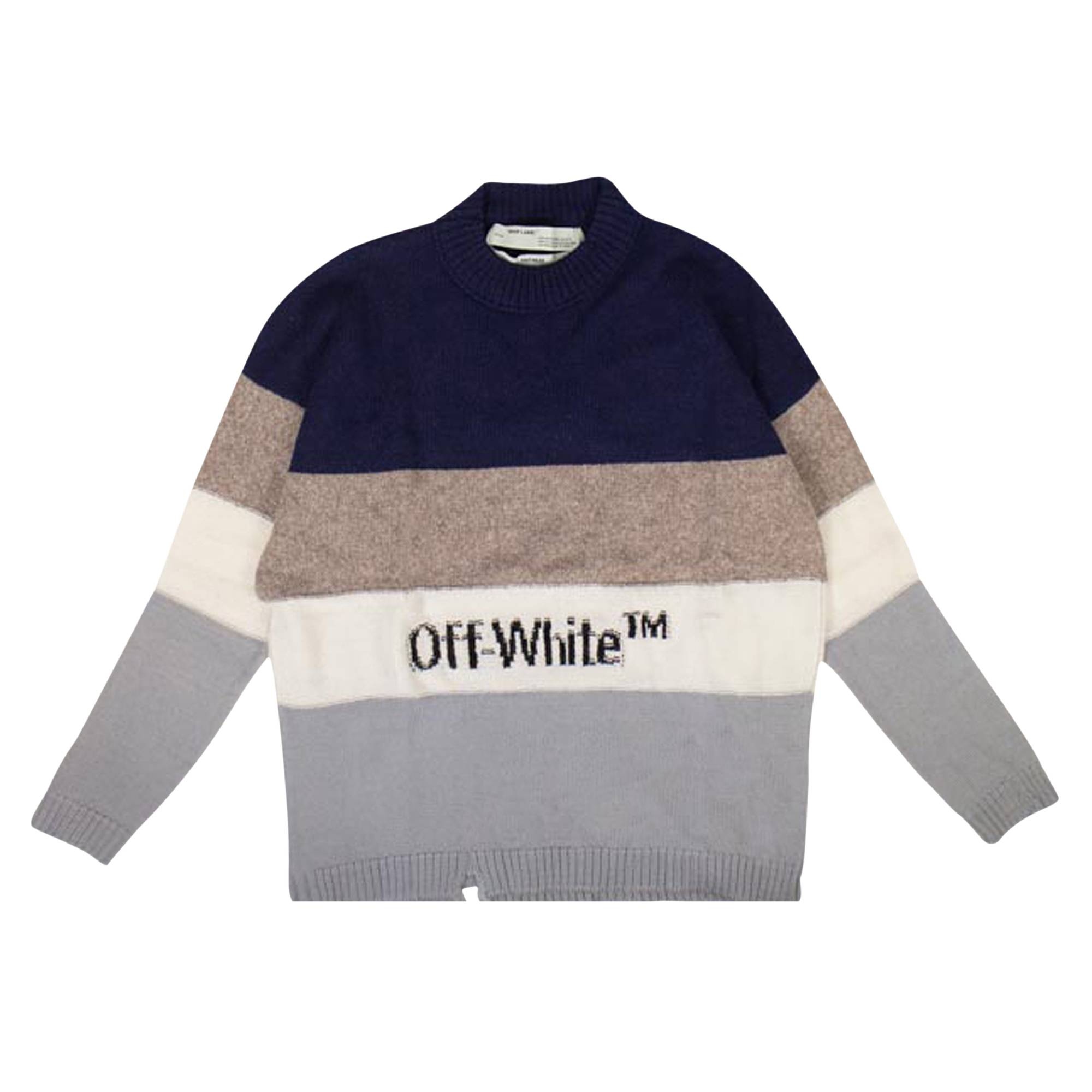 Off-White Wool Striped Sweater 'Multicolor' - 1