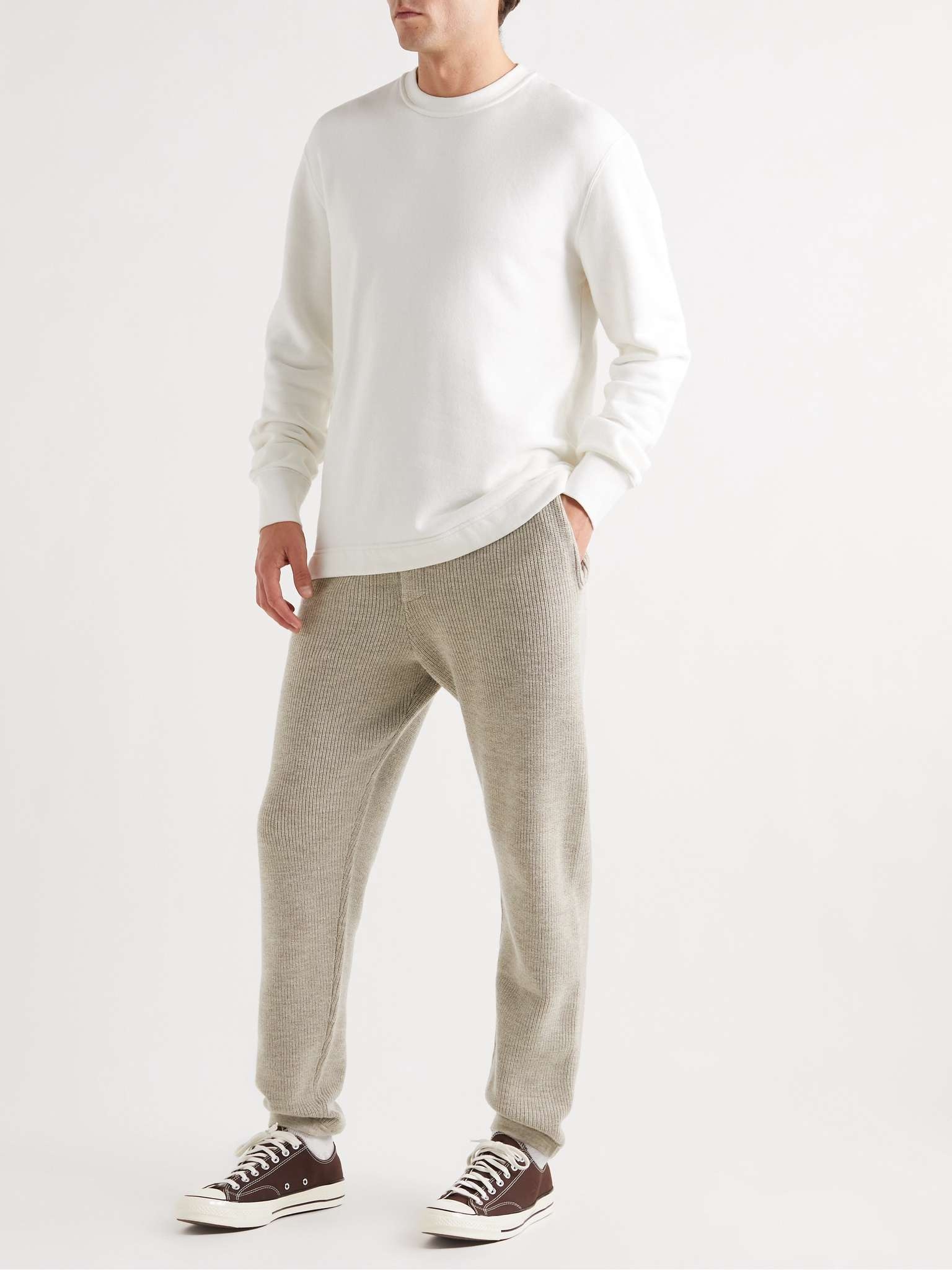 Tapered Ribbed Merino Wool Sweatpants - 2