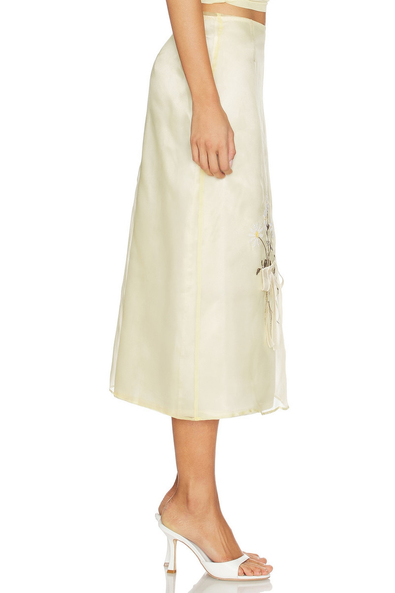 Tanner Fletcher Lisel Embroidered Daisy Skirt outlook