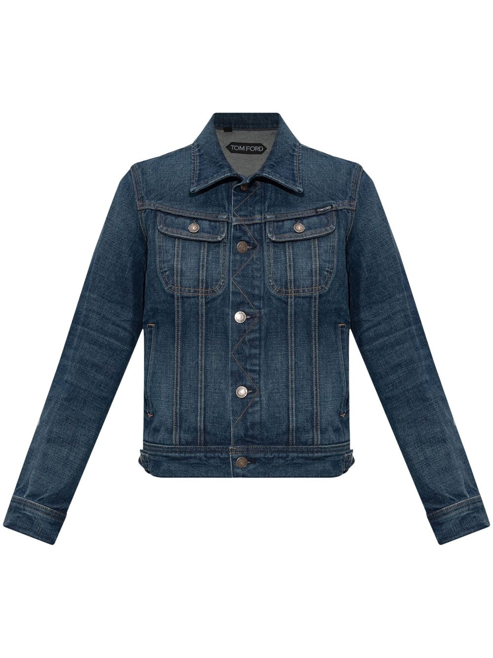 logo-patch denim jacket - 1