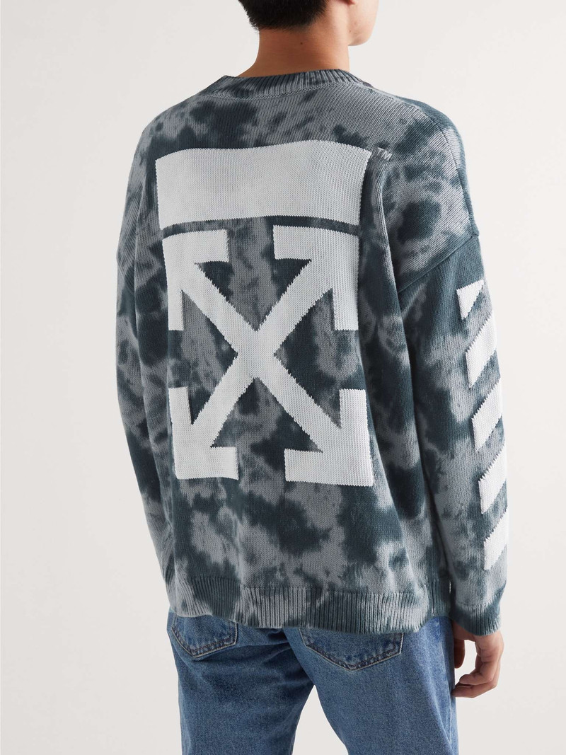 Logo-Intarsia Tie-Dyed Cotton-Blend Sweater 4