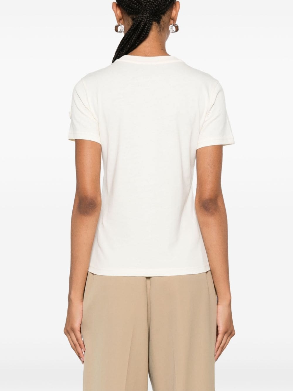 logo-embroidered cotton T-shirt - 4