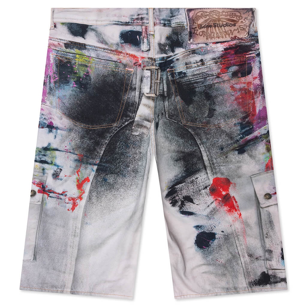 DENIM SHORTS - WHITE/MULTI - 2