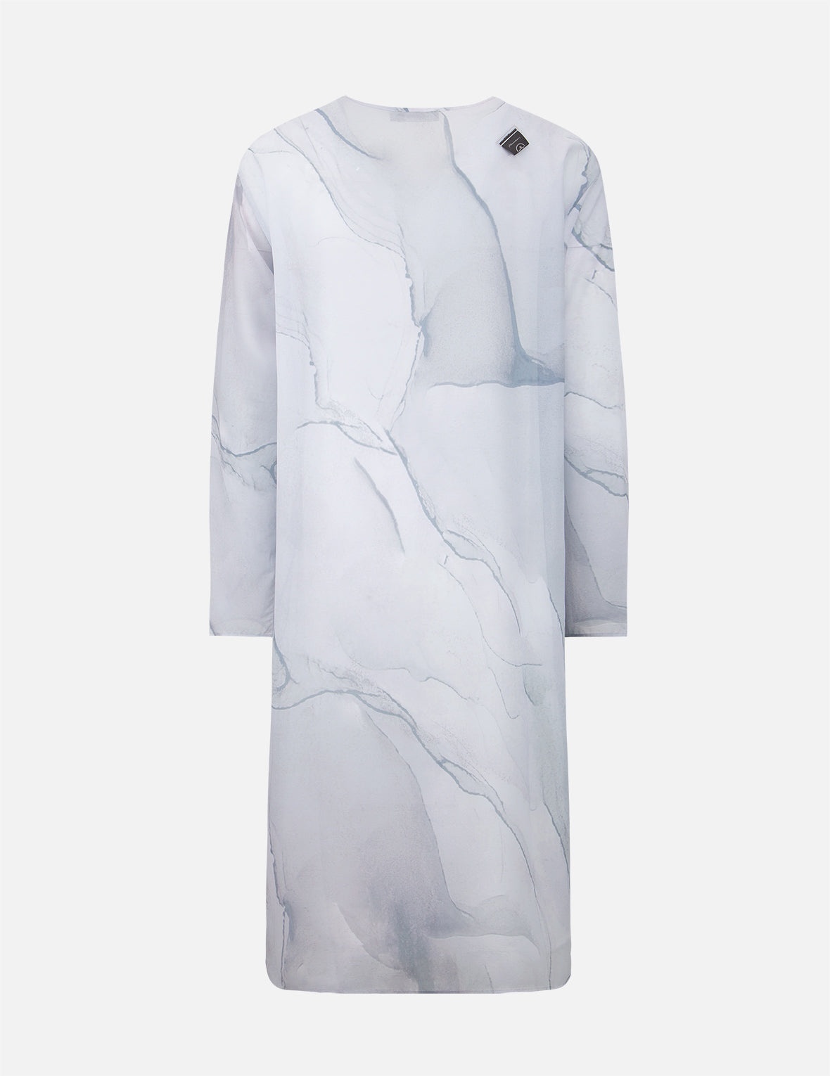 Marble-pattern Print Mesh Dress (with Inner Dress) - 2