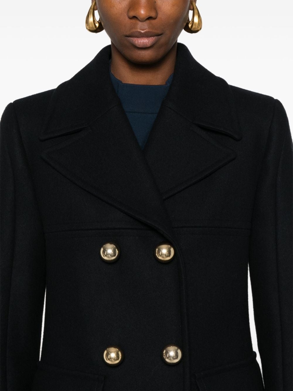 wool double-breasted coat - 5