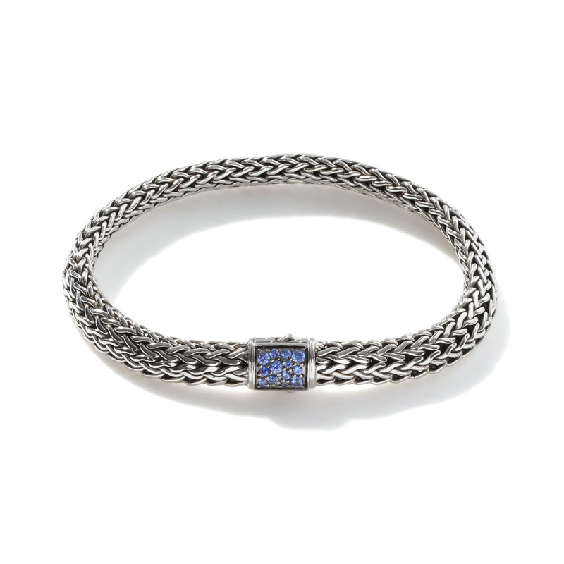 Icon Bracelet, Reversible, Sterling Silver, Gemstones, 6.5MM 1