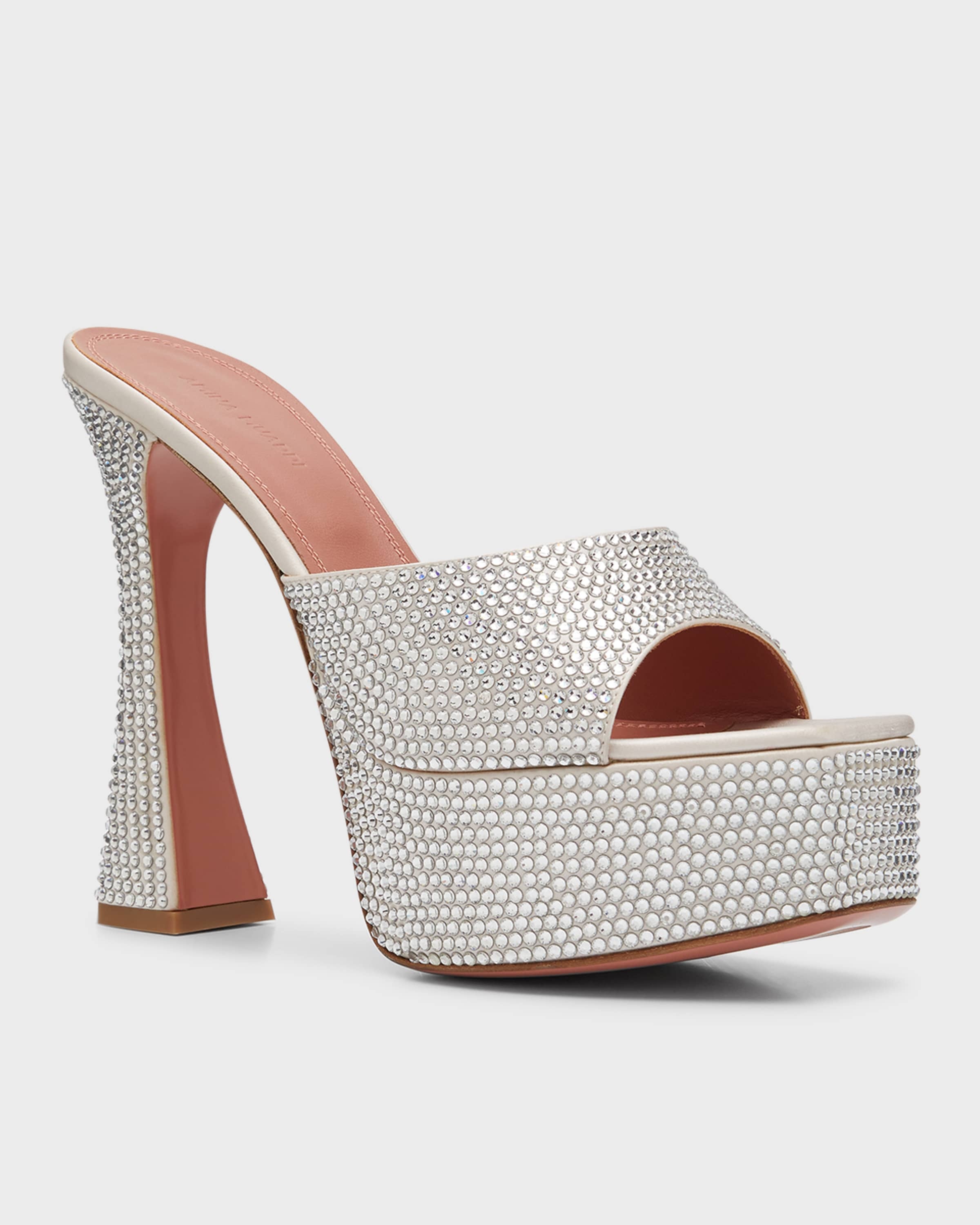 Dalida Crystal Slide Platform Sandals - 4