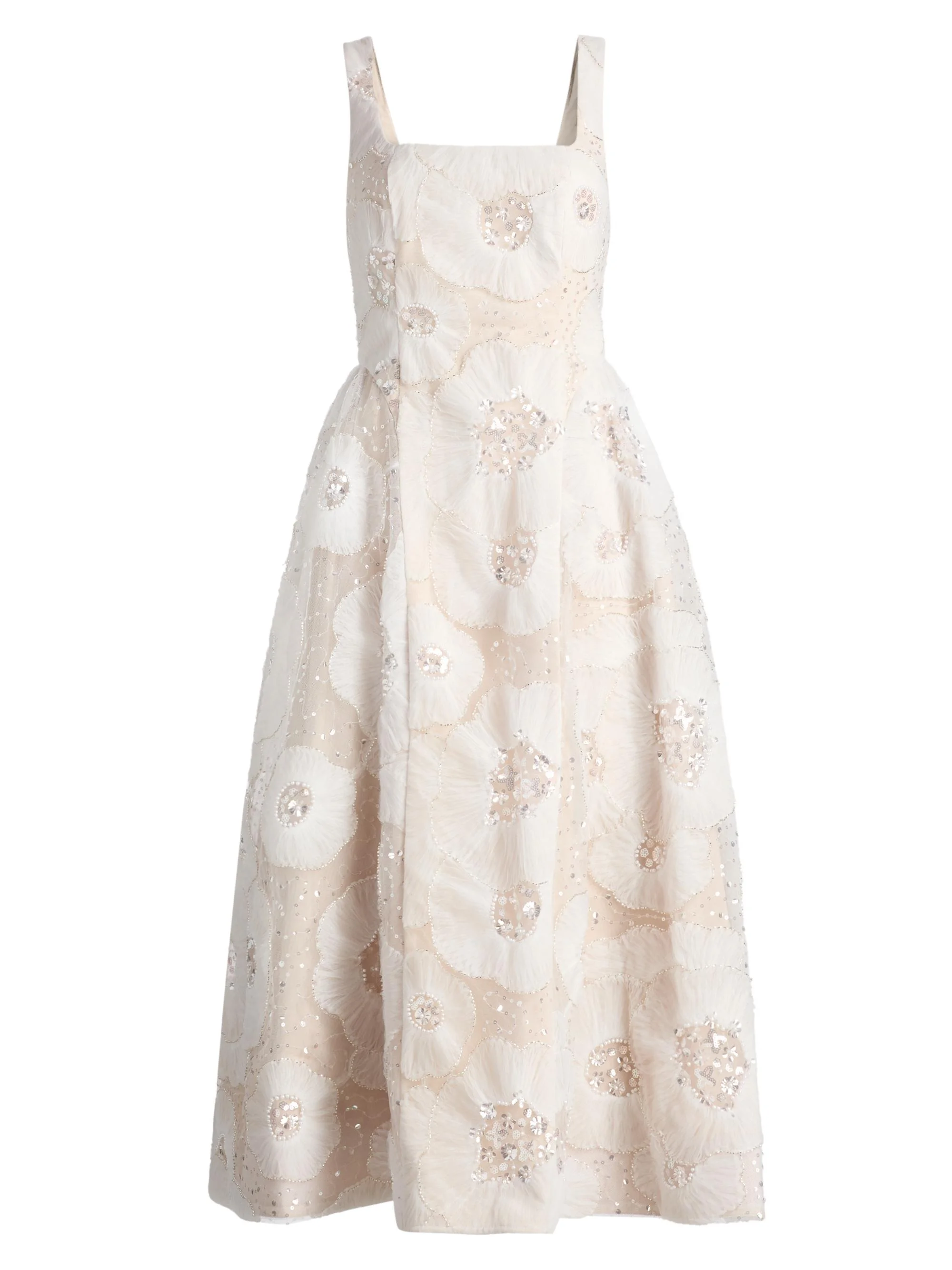 Women's Arianna Tulle Flower Beaded Dress - White - 1