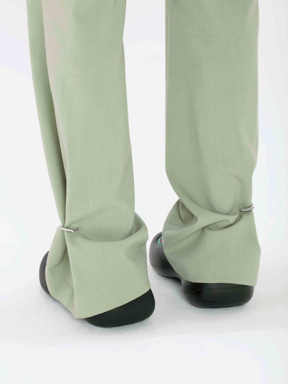 RING DETAIL SLIM LEG TROUSERS - 5