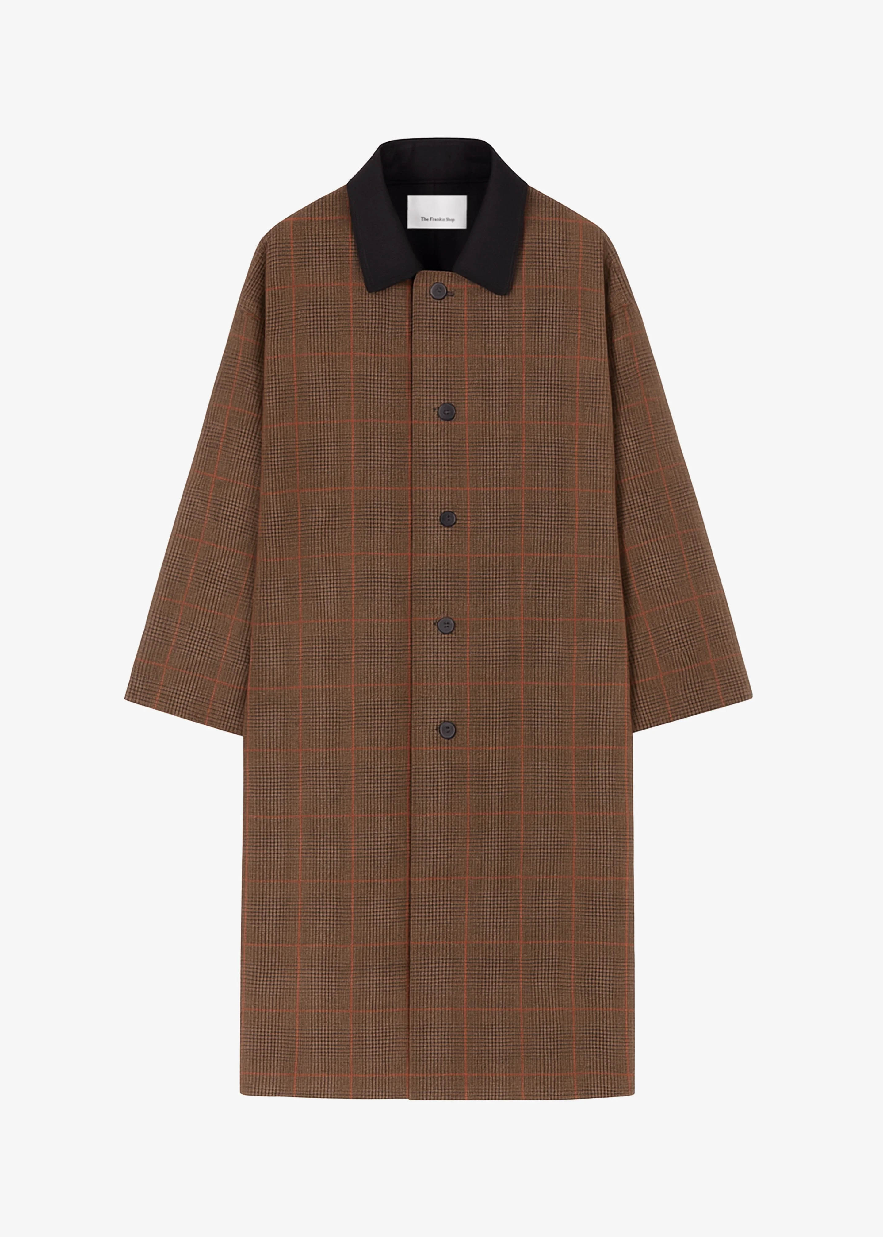 Elton Reversible Car Coat - Brown Glen Plaid - 1