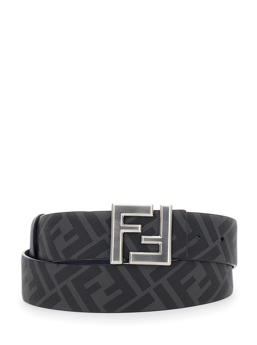 Fendi Men Blue Reversible Belt With Ff Buckle In Leather Man - 4