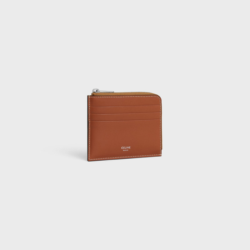 CELINE zipped card holder with purse in Triomphe Canvas and Calfskin outlook