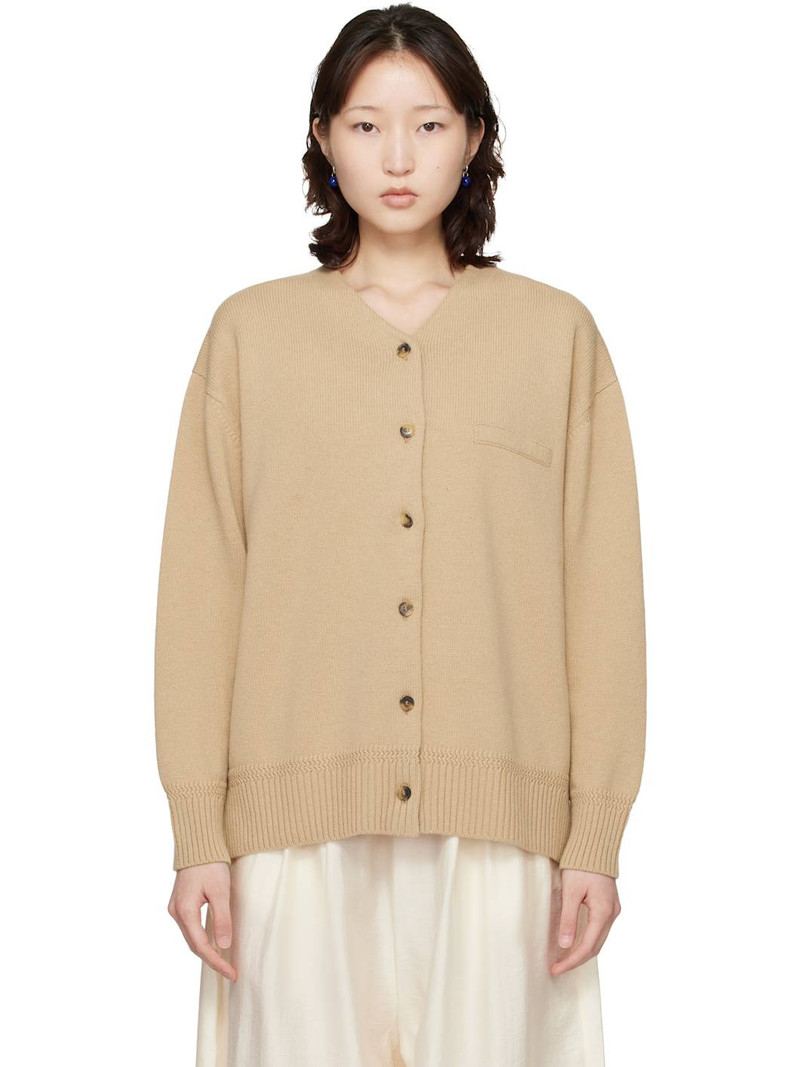 Beige Merino Wool Cardigan 1