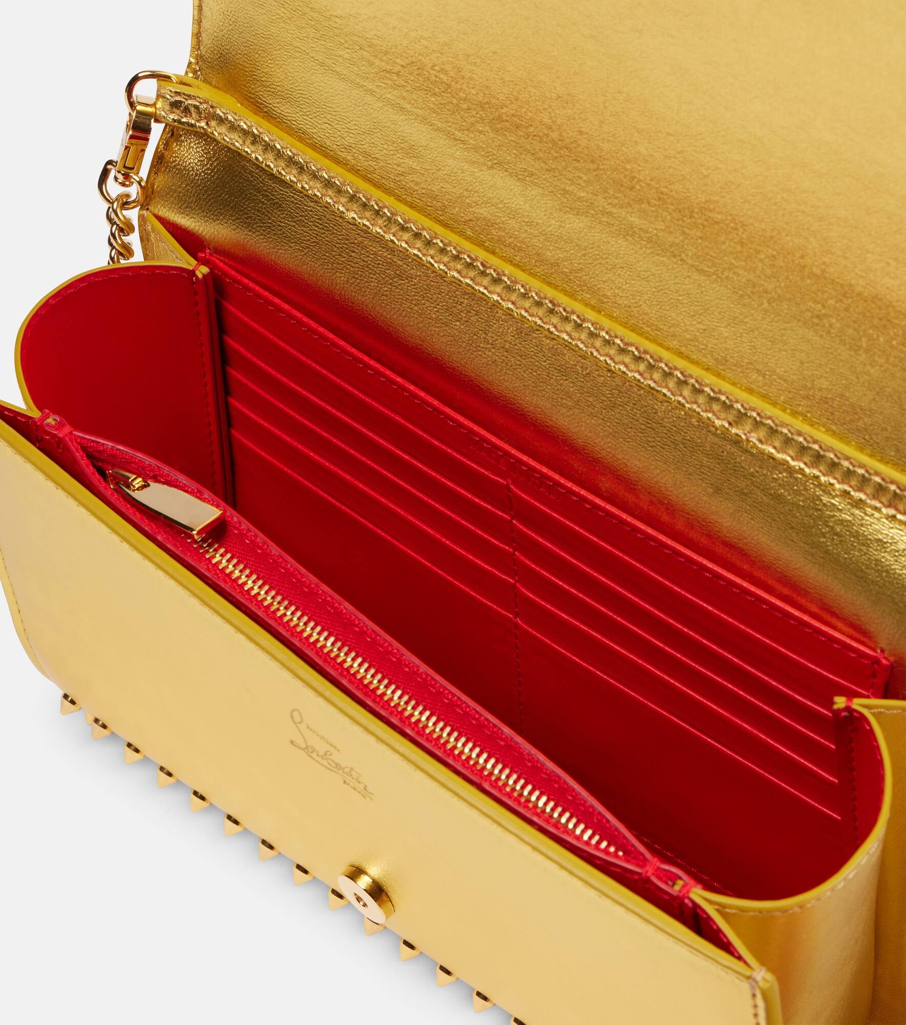 Paloma spiked metallic leather clutch - 3