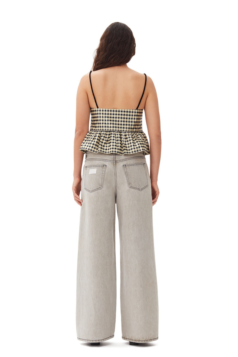 GANNI GREY FUTURE DENIM WIDE JEANS outlook
