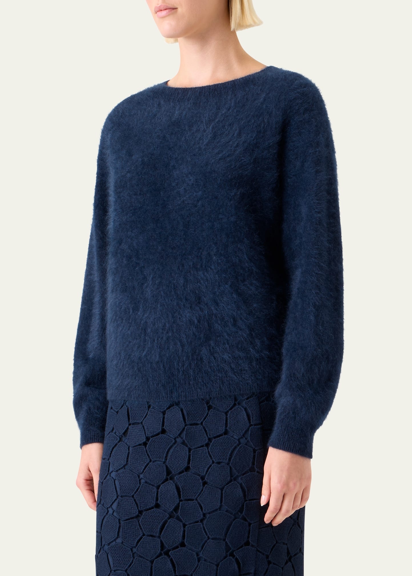 Brushed Cashmere Crewneck Sweater - 4