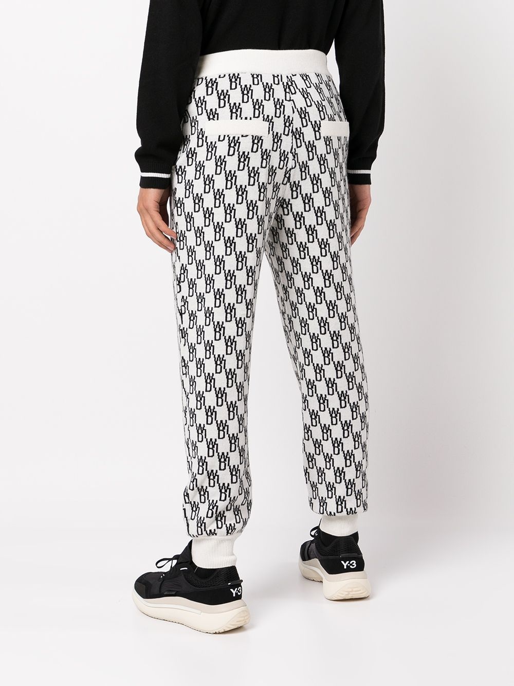 monogram intarsia-knit track pants - 5