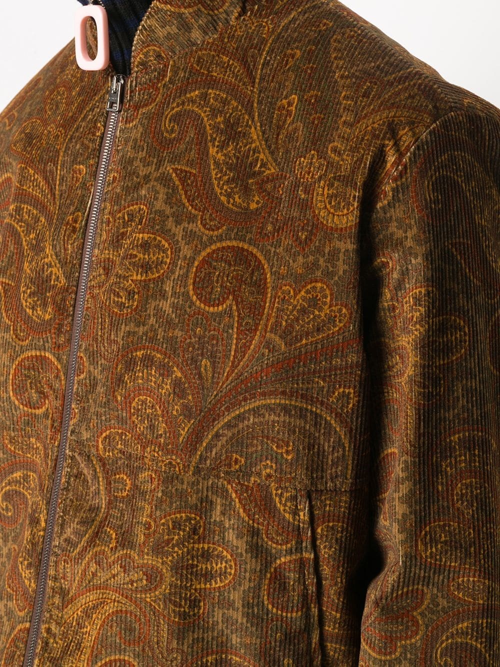 paisley print zip-up jacket - 5