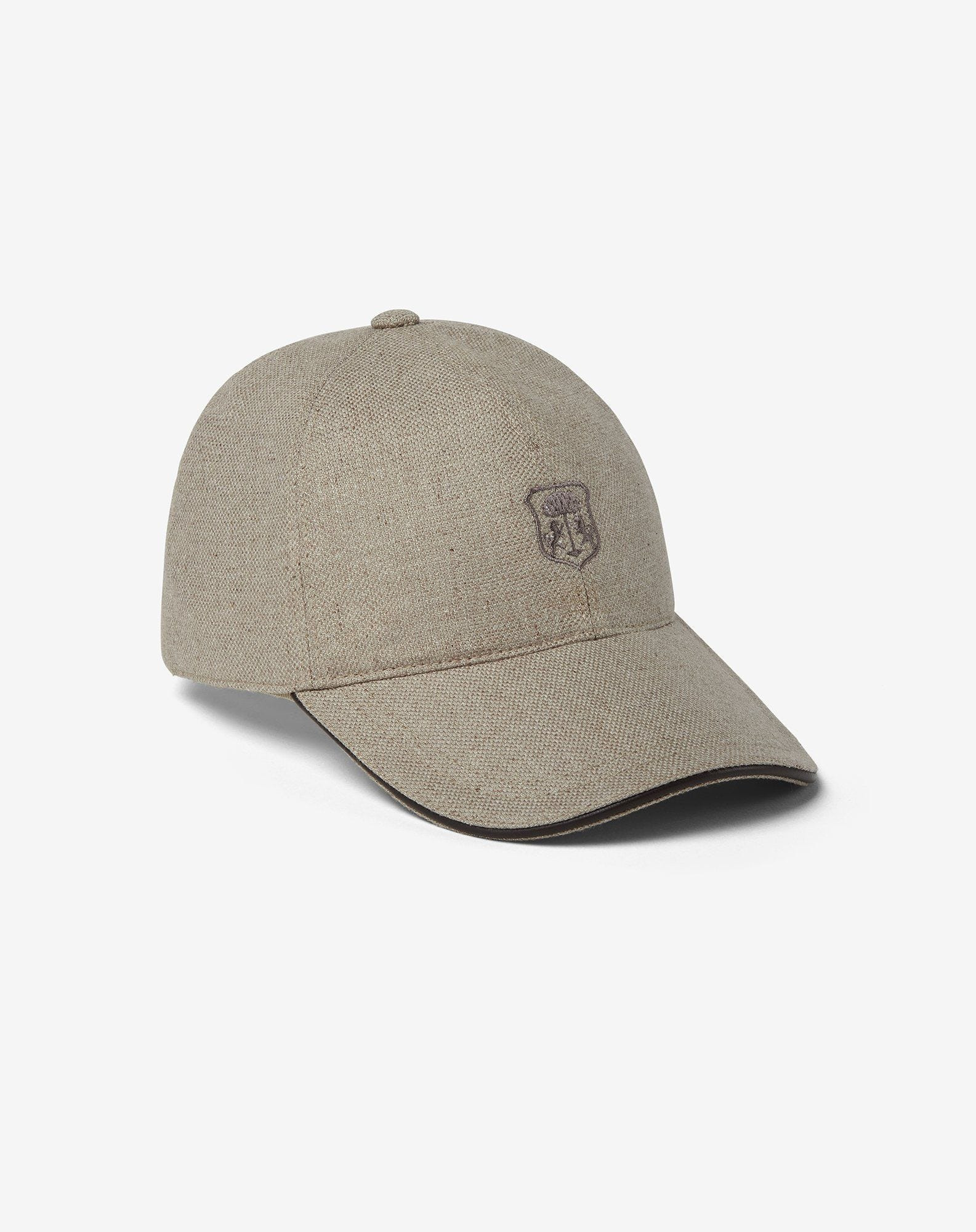 Beige silk and cashmere baseball cap - 1