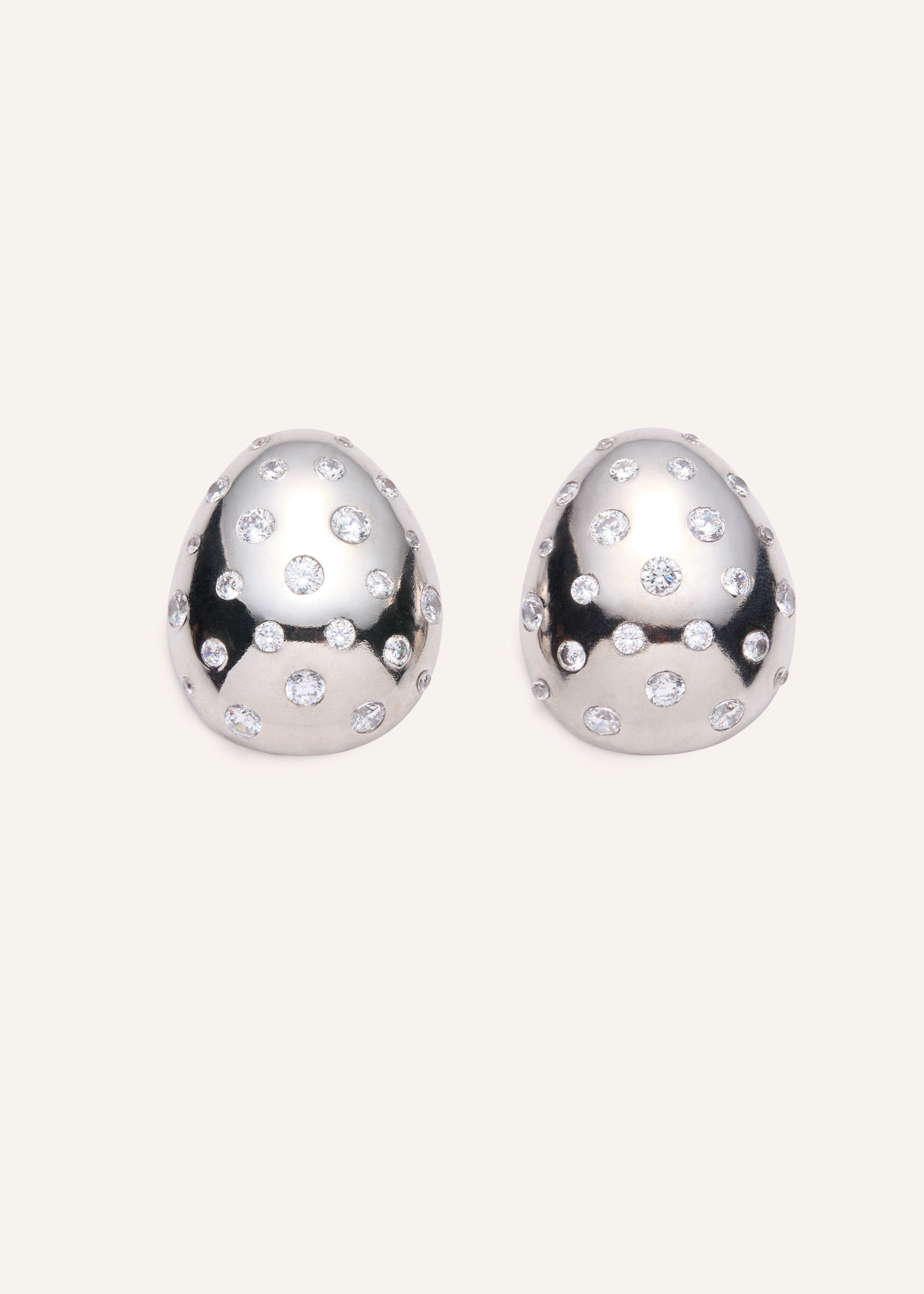 Long earrings in silver with crystals - 1