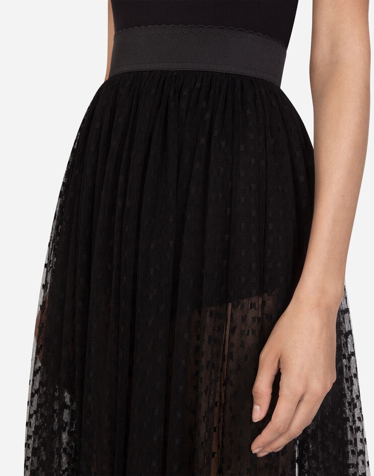 Point d'esprit tulle midi skirt - 4