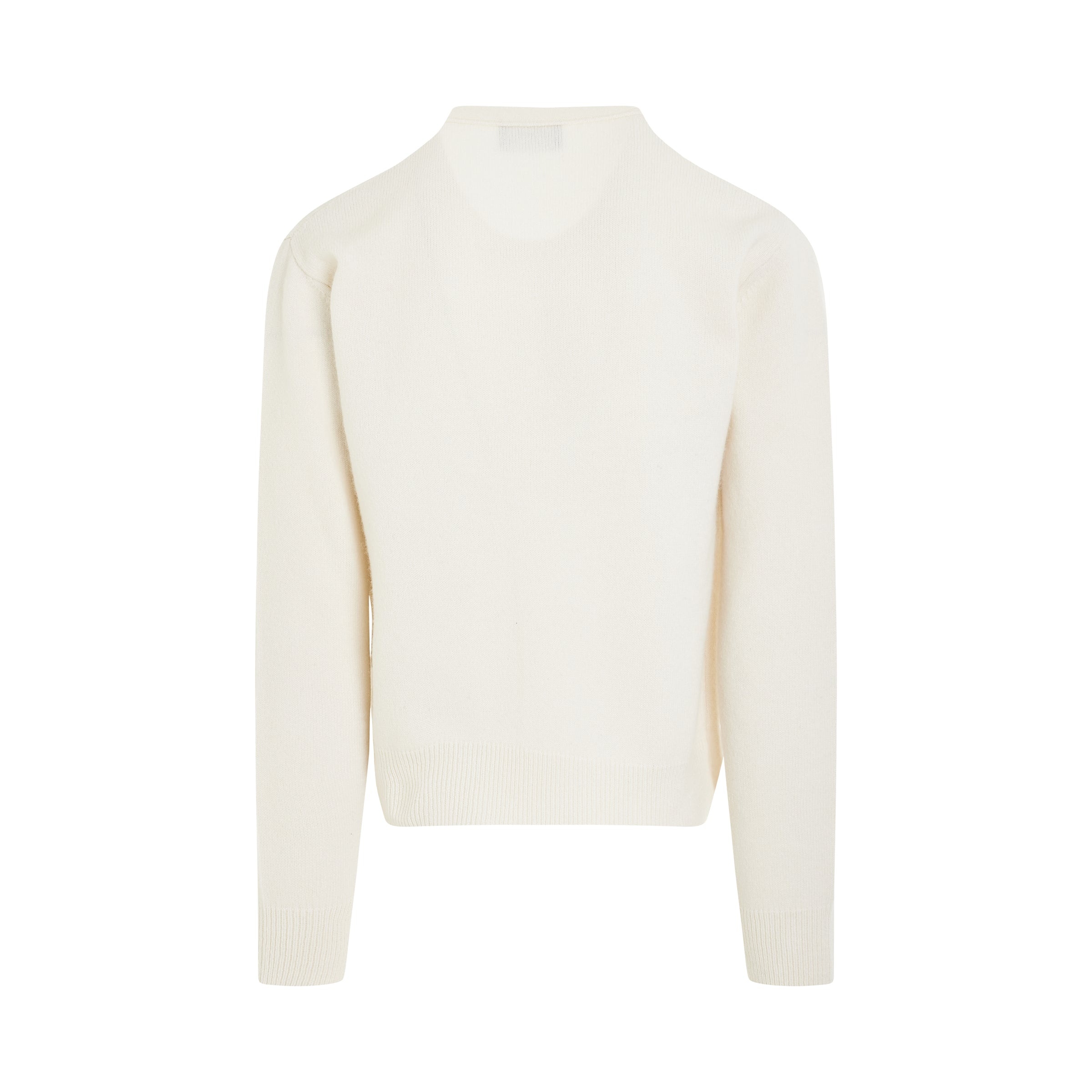 Pocket Logo Knit Cardigan Ivory - 4