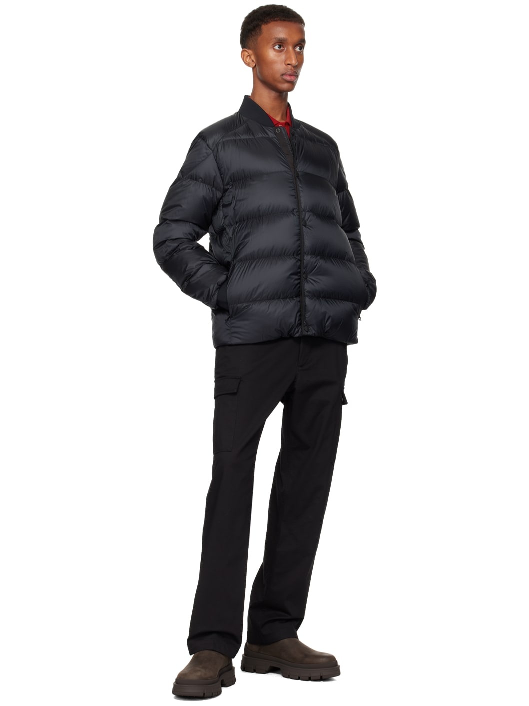 Black Bazena Short Down Jacket - 5