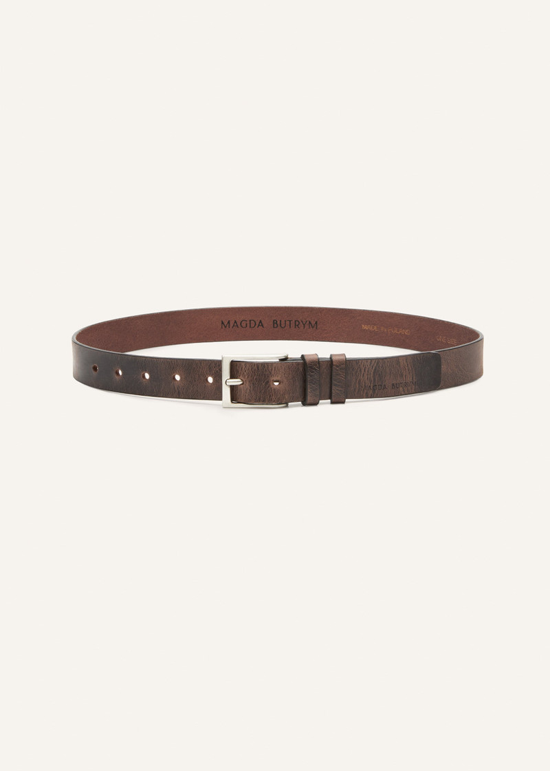 MAGDA BUTRYM Patina burgundy leather belt with silver buckle outlook