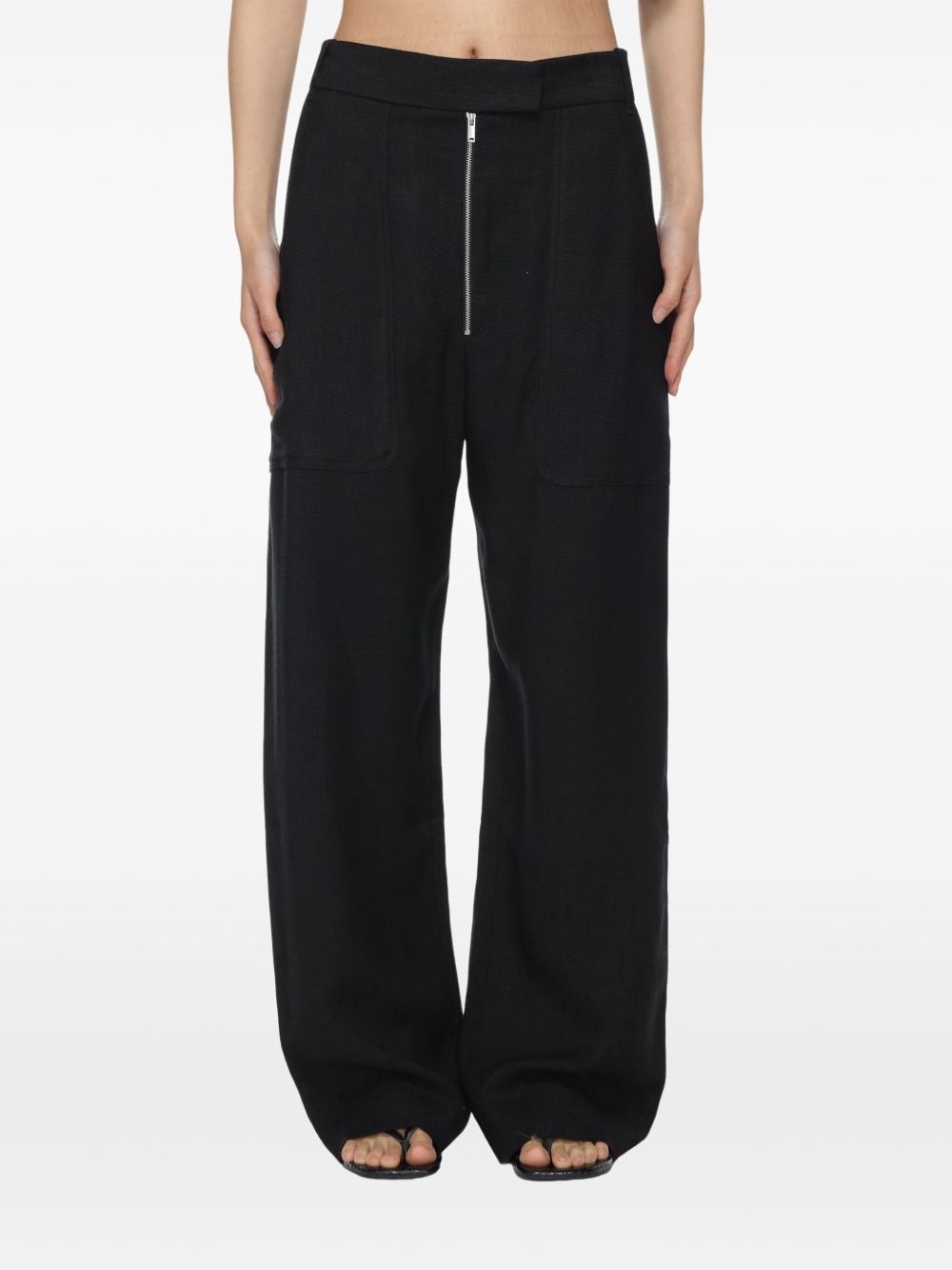 zip-up palazzo pants - 3