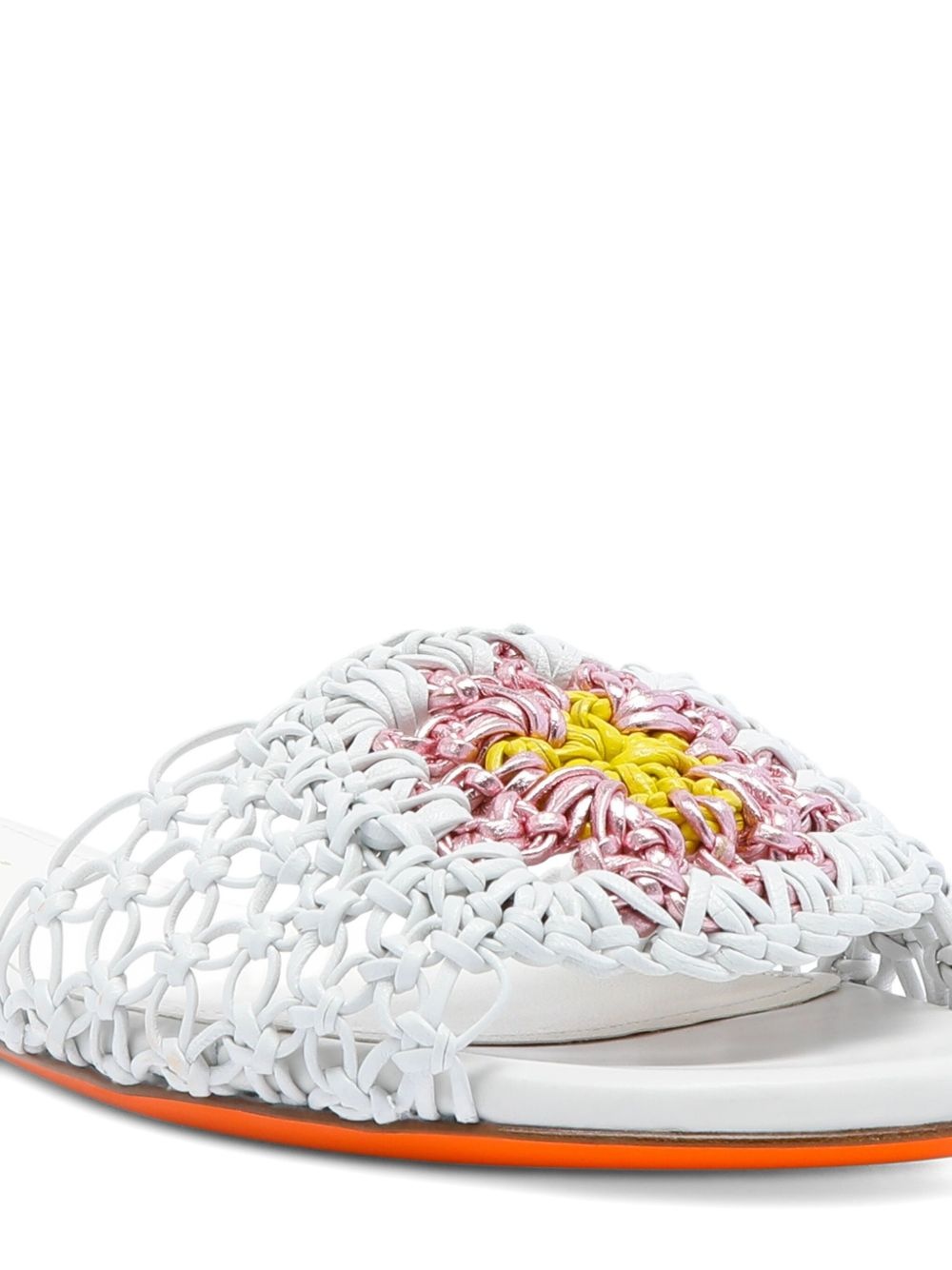 interwoven leather slides - 5