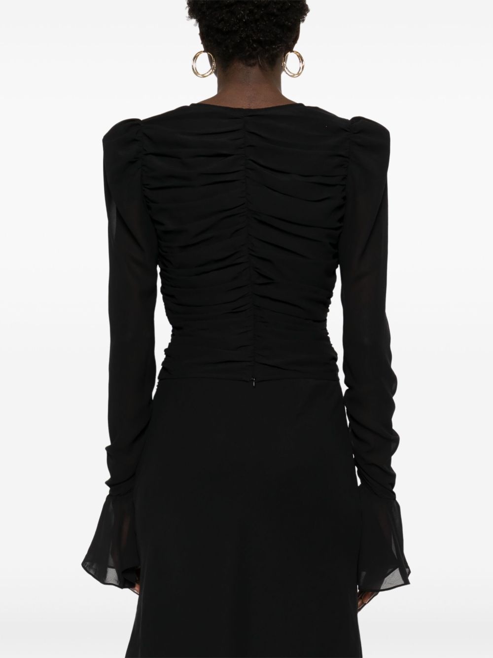 chiffon long-sleeve top - 4