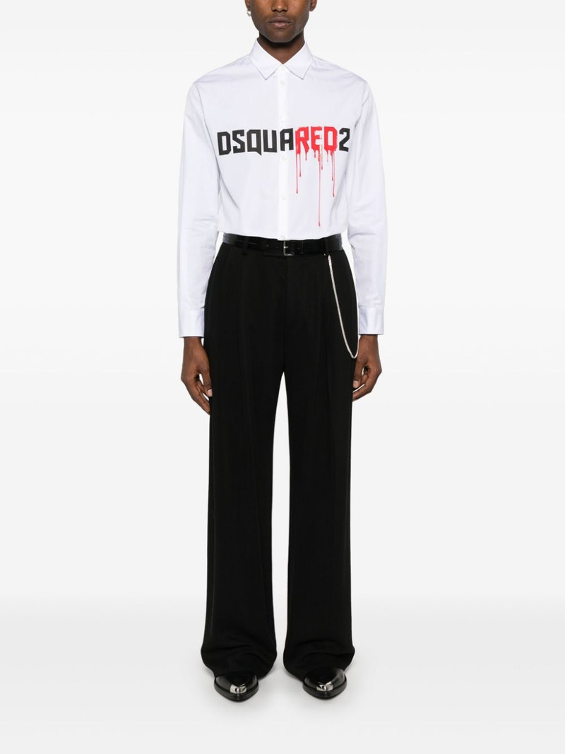 DSQUARED2 logo-print shirt outlook