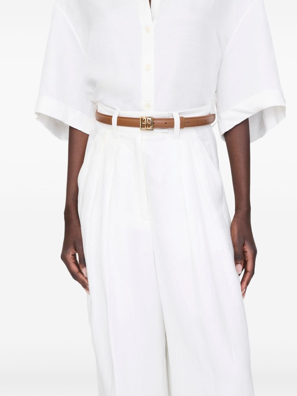 monogram-buckle belt - 3