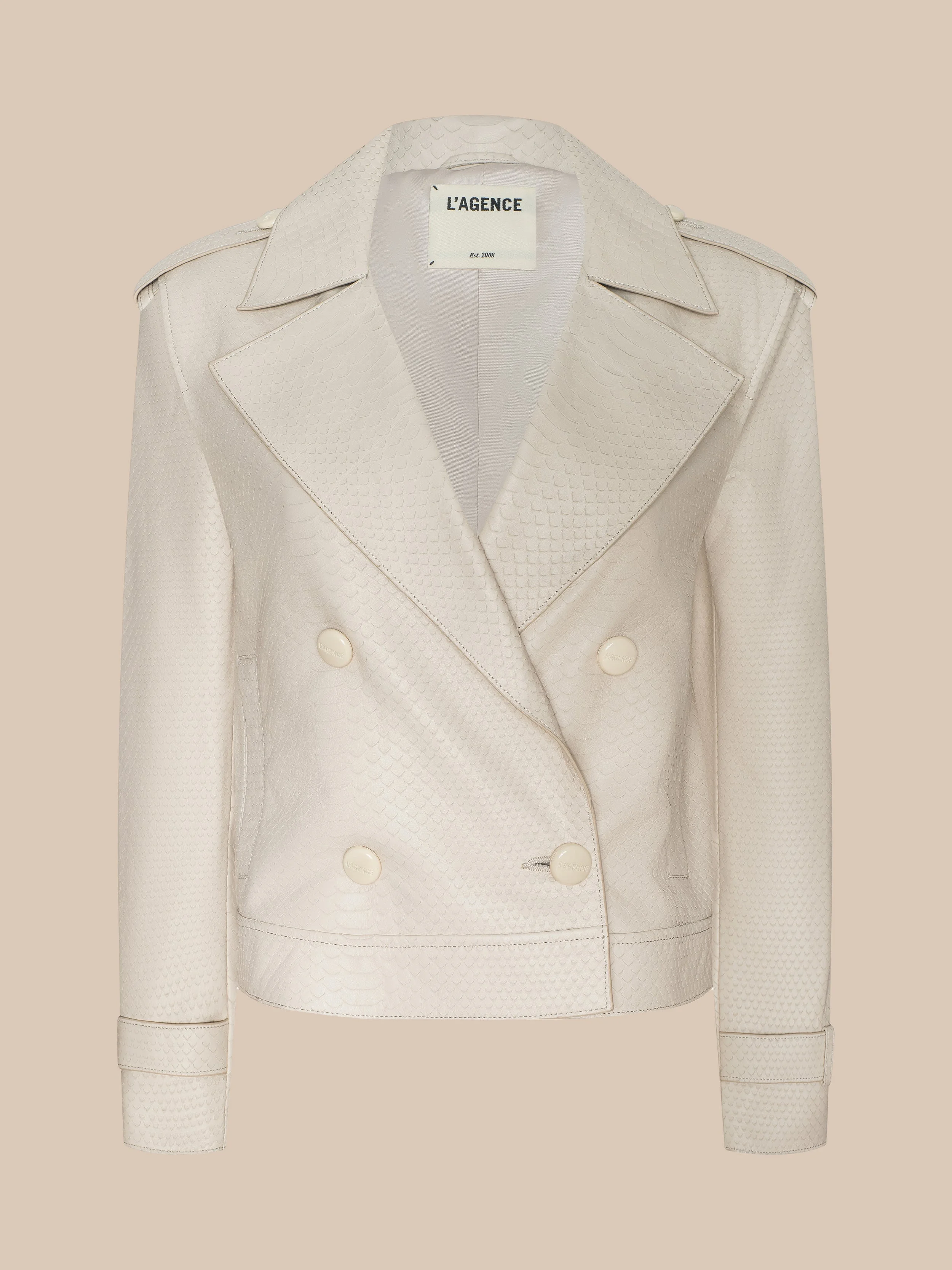Xoey Cropped Leather Trench Coat - 1